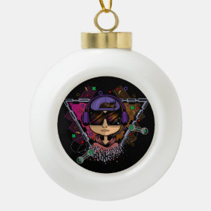Gamer Boy Ceramic Ball Christmas Ornament
