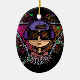 Gamer Boy Ceramic Ornament
