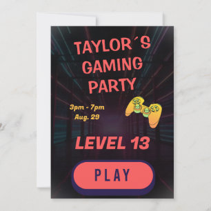 Gamer Boy Gaming Birthday Invitation