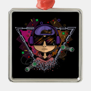 Gamer Boy Metal Ornament