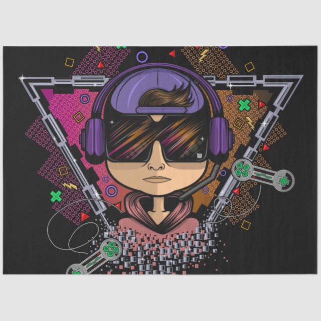 Gamer Boy Tissue Paper (Front)