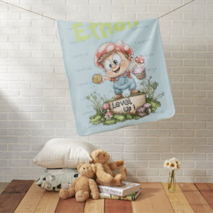 Gamer Boyl Custom Name Baby Blanket