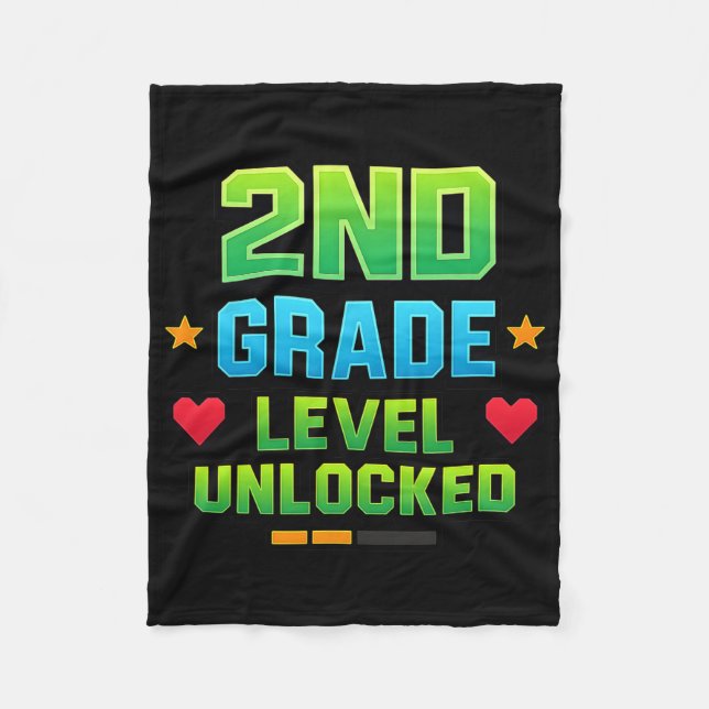 Gamer Boys Ck To School 2nd Grade First Day Second Fleece Blanket (Front)