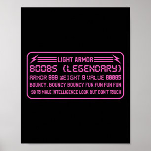 Gamer Breast Legendary Women Gambling Video Games Poster