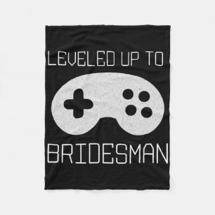 Gamer Bridesman Leveled Up Achievement Meme Fleece Blanket