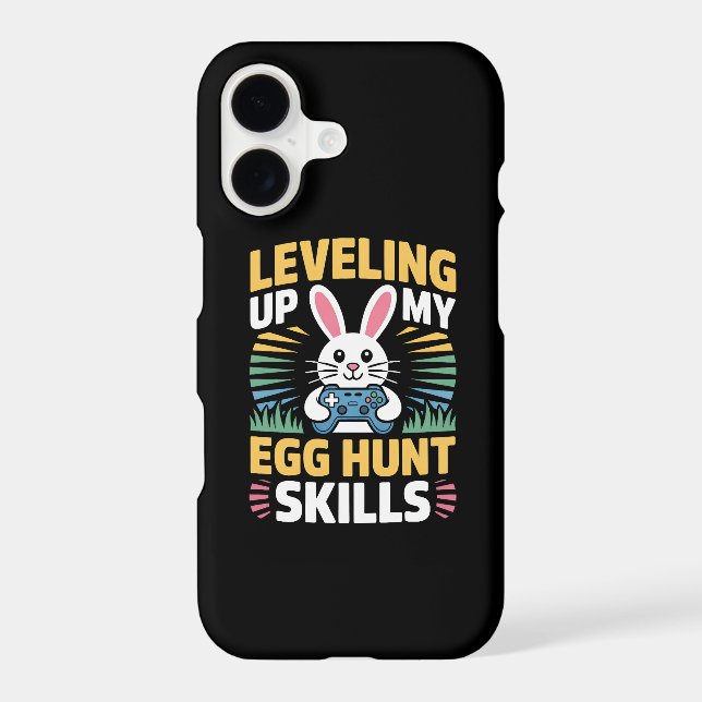 Gamer Bunny Leveling Up Easter Egg Hunt  iPhone Case (Back)