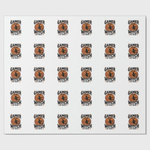 Gamer By Day Witch By Night Vintage Gaming Design_ Wrapping Paper