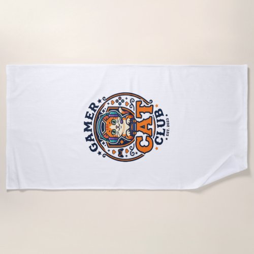 Gamer Cat Cat Mom Gift Idea - Gamer Cat Club_1 Beach Towel