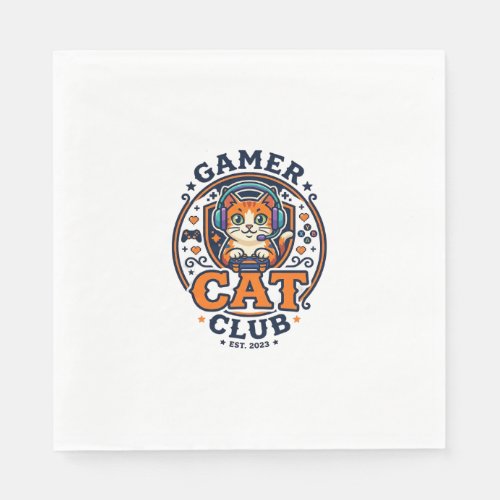 Gamer Cat Cat Mom Gift Idea - Gamer Cat Club_1 Napkins