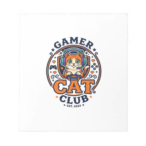 Gamer Cat Cat Mom Gift Idea - Gamer Cat Club_1 Notepad
