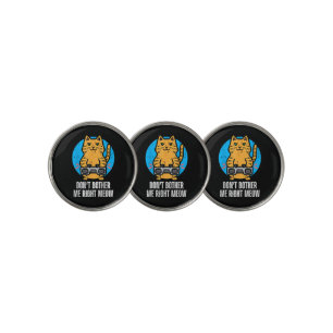 Gamer Cat Dont Bother Me Meow Funny Gaming Men Boy Golf Ball Marker