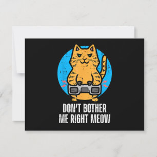 Gamer Cat Dont Bother Me Meow Funny Gaming Men Boy Save The Date