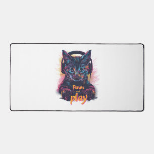 Gamer Cat Level Up Desk Mat