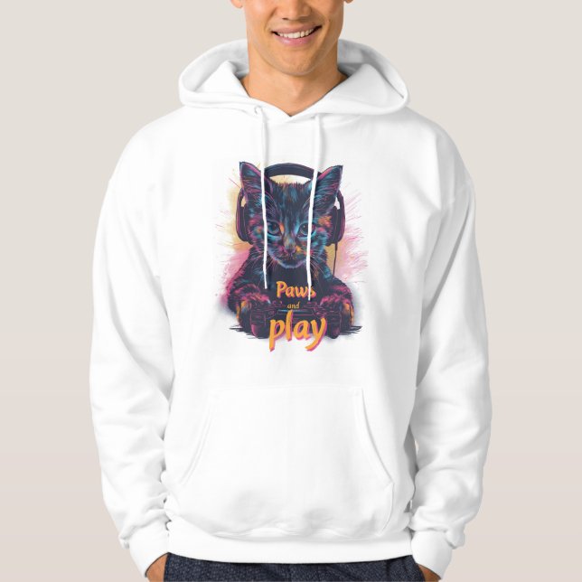 Gamer Cat Level Up Hoodie (Front)