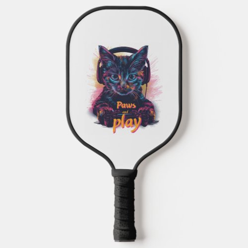 Gamer Cat Level Up Pickleball Paddle