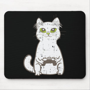 Gamer Cat Video Game Controller Cute Gaming Geek G Mouse Pad