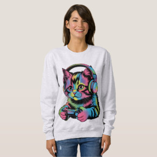 Gamer Cat Video Games  Sweatshirt
