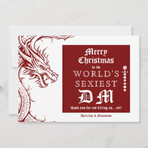 Gamer Celtic Dragon DND RPG DM Christmas Holiday Card