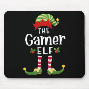 Gamer Christmas Elf Matching Pajama X-mas Party Mouse Pad