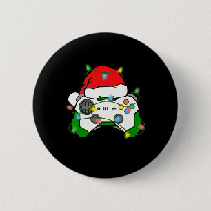 Gamer Christmas Gaming Santa Hat Video Game Contro Button