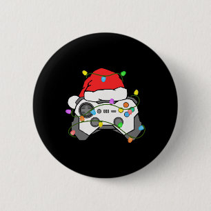 Gamer Christmas Gaming Santa Hat Video Game Contro Button