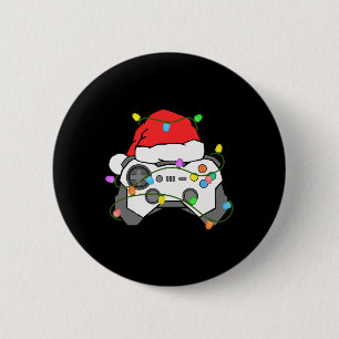 Gamer Christmas Gaming Santa Hat Video Game Contro Button