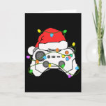 Gamer Christmas Gaming Santa Hat Video Game Contro Card