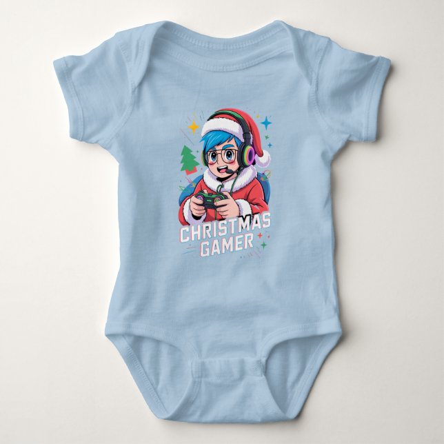 Gamer Christmas Gifts Cool Kids Holiday Gamer  Baby Bodysuit (Front)