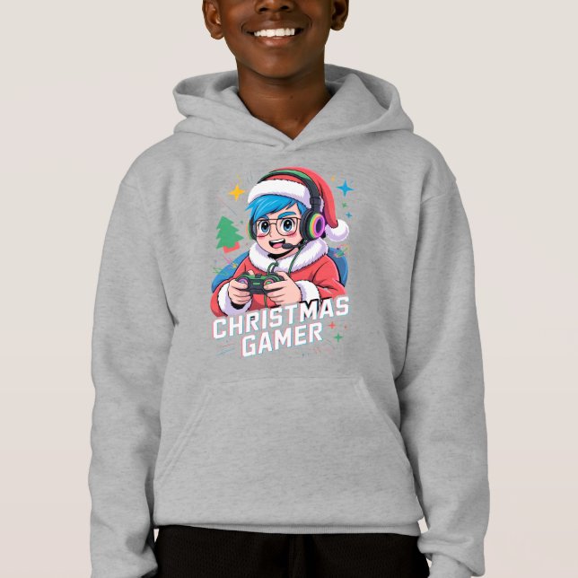 Gamer Christmas Gifts Cool Kids Holiday Gamer  Hoodie (Front)