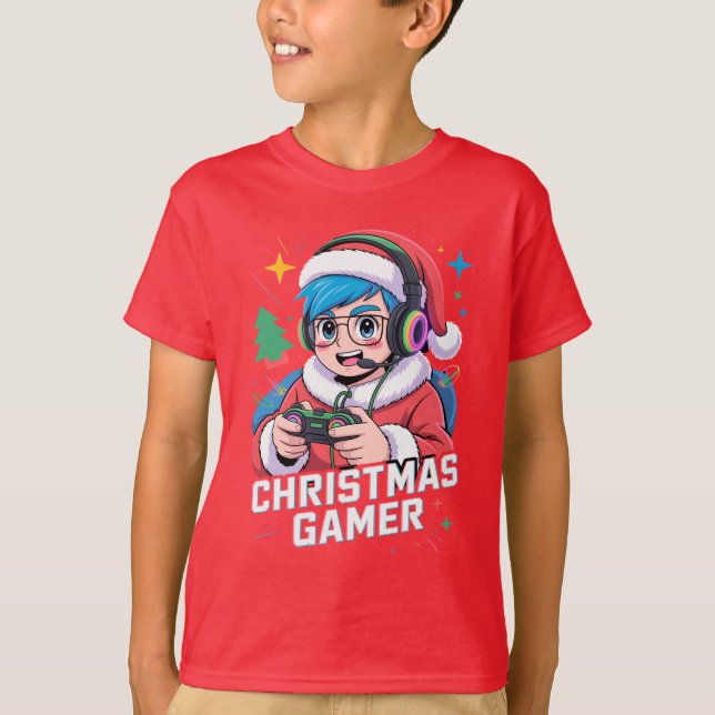 Gamer Christmas Gifts Cool Kids Holiday Gamer  T-Shirt (Front)