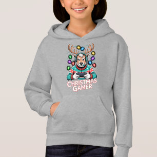 Gamer Christmas Gifts Reindeer Gaming Hoodie