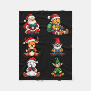 Gamer Christmas Pajamas Kids Boys Youth Teen Chris Fleece Blanket