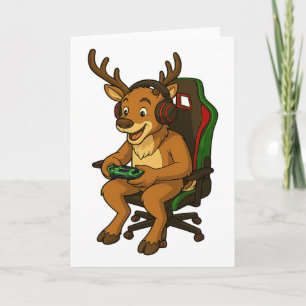 Gamer Christmas Reindeer Gaming Video Game Boys Gi Card