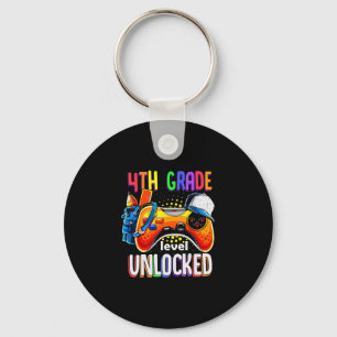 Gamer Ck To School Gamepad 4th Fourth Grade Level  Keychain