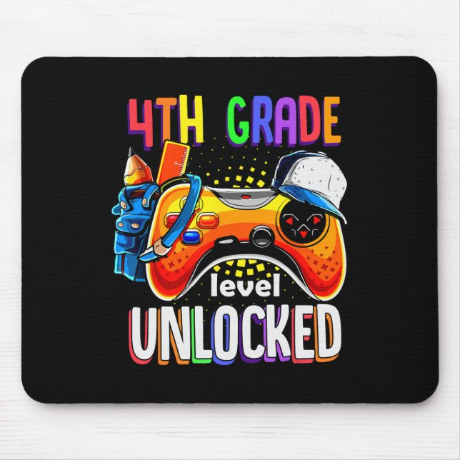 Gamer Ck To School Gamepad 4th Fourth Grade Level  Mouse Pad (Front)