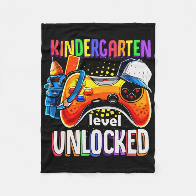 Gamer Ck To School Gamepad Kindergarten Level Unlo Fleece Blanket (Front)