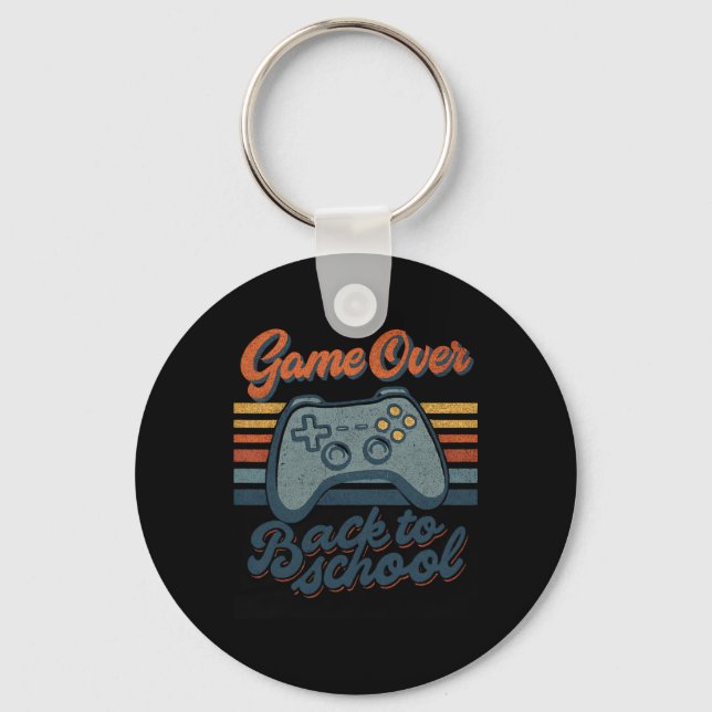 Gamer Ck To School Kids Teachers Game Over Ck To S Keychain (Front)