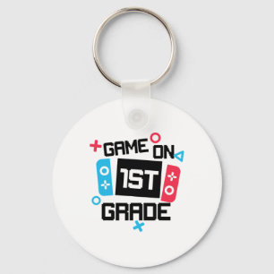Gamer Ck To School Shirt Boy Game On 1st Grade Fir Keychain