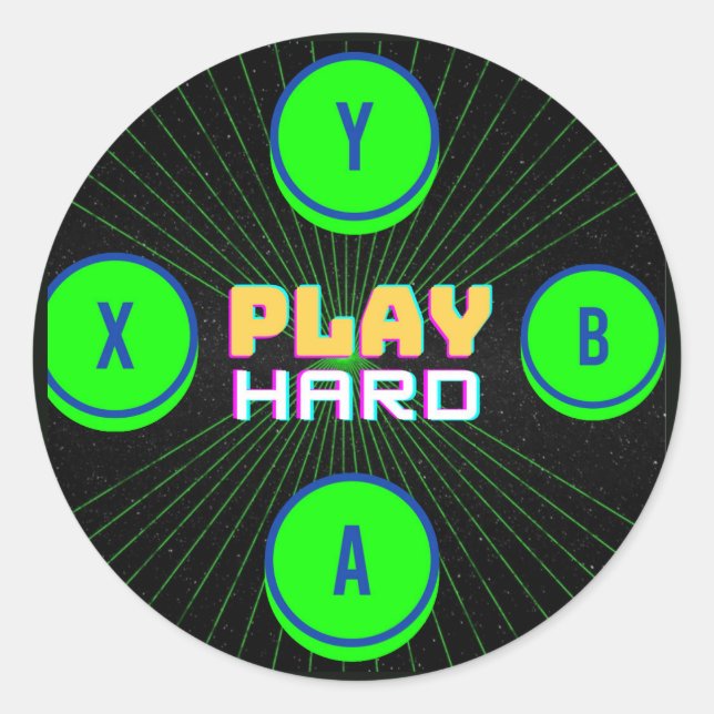 gamer  classic round sticker (Front)