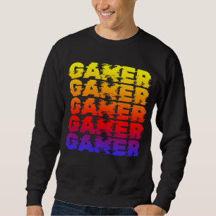 Gamer Colorful Typography Gaming Sweatshirt