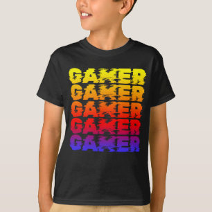 Gamer Colorful Typography Gaming T-Shirt
