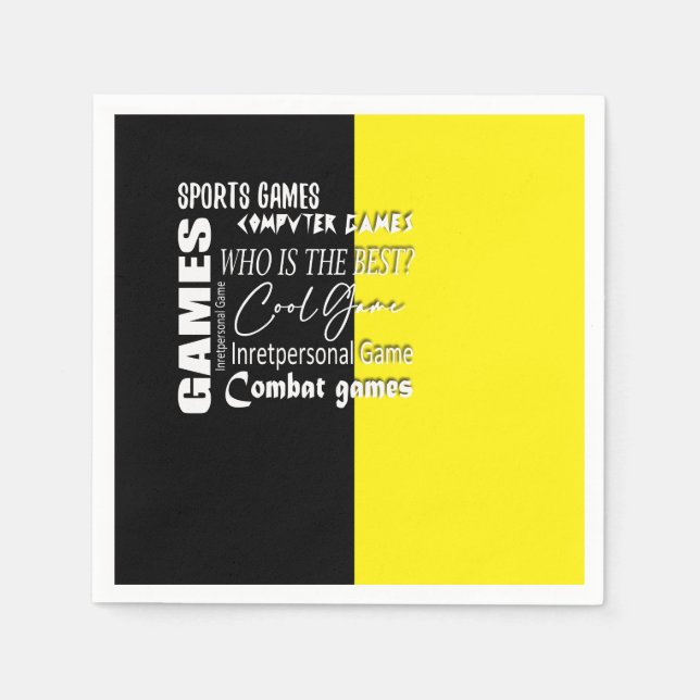 Gamer computer game napkins (Front)