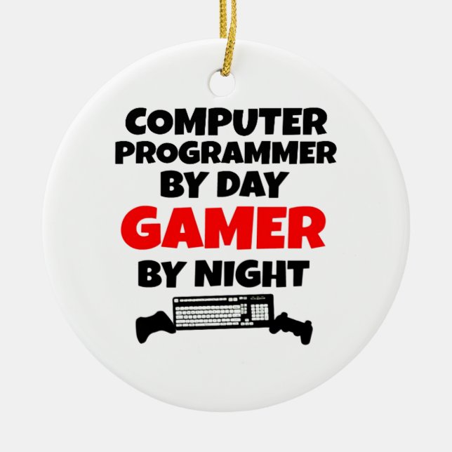 Gamer Computer Programmer Ceramic Ornament (Front)