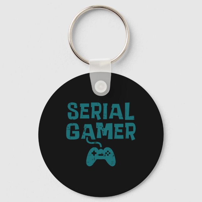 Gamer Controller Fun Gaming Video Game Lover Boys  Keychain (Front)