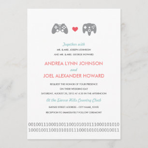 Gamer Controller Love Wedding Invitation