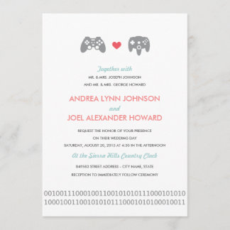 Gamer Controller Love Wedding Invitation