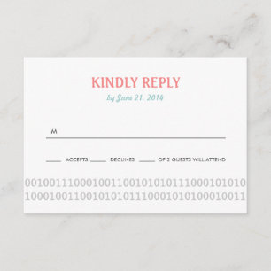 Gamer Controller Love Wedding RSVP 3 - Red & Gray Card