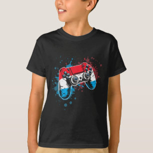Gamer Controller With Luxembourg Flag T-Shirt