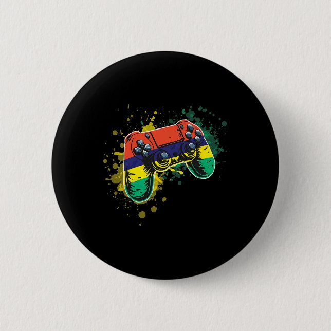 Gamer Controller With Mauritius Flag  Button (Front)