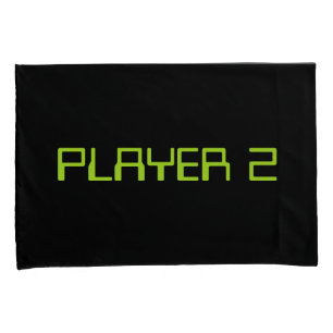 Gamer Couple. Player 1 Player 2 Pillow Case